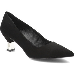 Chebello Czarne Czółenka Zamszowe Obuwie Damskie Na Obcasie