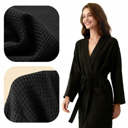 Spod Igły I Nitki Szlafrok gofrowany XXL czarny