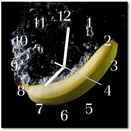 Zegar szklany kwadratowy Banan