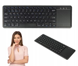 Klawiatura Sterowana Gestami Touchpad Bluetooth Membranowa Qwerty Czarna