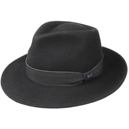 Kapelusz Fedora Contrast Double Ribbon by Lipodo, czarny,