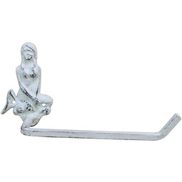 Hampton Nautical Bielone żeliwo syrena uchwyt na papier