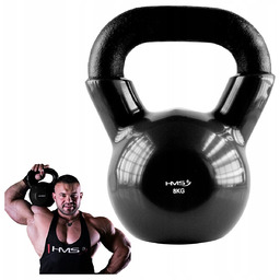 hantelka treningowa kettlebell 8kg z uchwytem żeliwny hantel