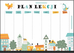 Plan lekcji małe miasteczko, nowy rok szkolny, rozmiar