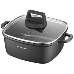 Garnek aluminiowy Chef kwadrat z pokrywką 20 x