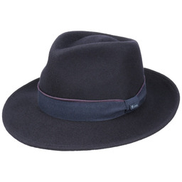 Kapelusz Fedora Contrast Double Ribbon by Lipodo, ciemnoniebieski,
