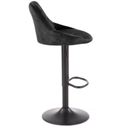 Hoker z oparciem tapicerowany czarny H101