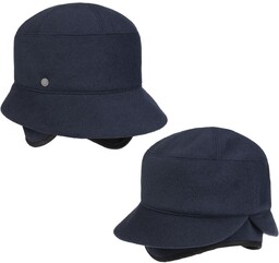Kapelusz Typu Bonnet z Nausznikami by Lierys, niebieski,