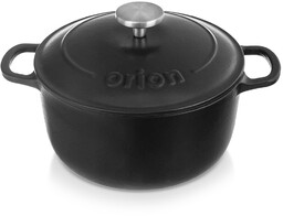 Garnek z pokrywką żeliwny emaliowany LITINA 22 cm,
