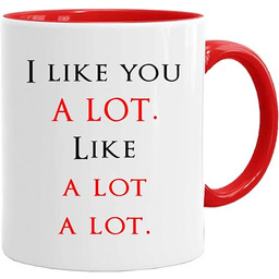 Filiżanka z napisem "I like you a lot"