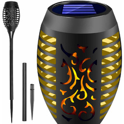Lampa Solarna Ogrodowa Wbijana Pochodnia Efekt Płomienia