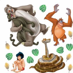 Disney Księga dżungli do pokoju dziecięcego, naklejka ścienna,