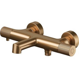 CERSANIT Bateria wannowo-prysznicowa ścienna ZEN termostatyczna, miedź szczotkowana