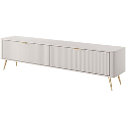 Nowoczesna szafka pod TV - beżowa komoda RTV