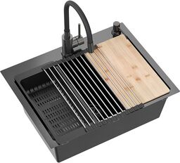 Zlewozmywak stalowy LUKE 110 WORKSTATION Czarny