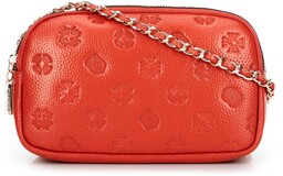Damska crossbody ze skóry na łańcuszku pomarańczowa