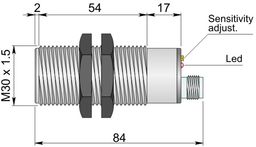 Czujnik pojemnościowy Fi 30 mm SC30SP-C20 PNP NO+NC