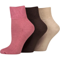 IOMI 3Pack Bezuciskowe zakostki damskie, dla diabetyków, antyzapachowe,