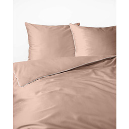 Detexpol Pościel satynowa 160x200 brzoskwiniowa z lamówką Mako