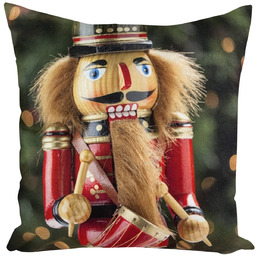 Poszewka bożonarodzeniowa z nadrukiem dziadekdo orzechów JCL-611