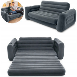 Sofa Dmuchana Rozkładana 2w1 Materac Łóżko 231x203x66Cm Uchwyty