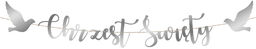 Baner z napisem Chrzest Święty srebrny - 130