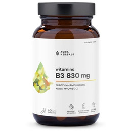 Witamina B3 830 mg, niacyna, Aura Herbals, 60