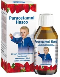 Paracetamol Hasco 120mg/5ml zawiesina o smaku truskawkowym 150ml