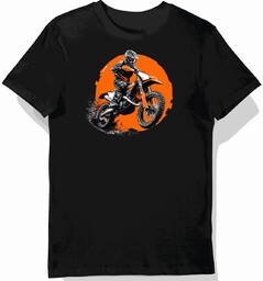 Dynamiczna Koszulka męska czarna z Motywem Enduro KTM