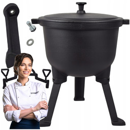 Kociołek żeliwny garnek myśliwski węgierski pieczonki na Ognisko