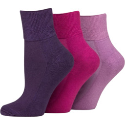 IOMI 3Pack Bezuciskowe zakostki damskie, dla diabetyków, antyzapachowe,
