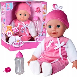 Lalka Bobas Laura Gaworząca 38 CM Wydaje Dźwięki