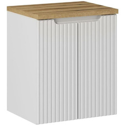 Szafka pod umywalkę 50 cm z blatem: biała,