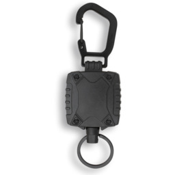 Retraktor Barbaric z klipsem Black ABS, Metal Carabiner,
