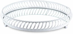 Taca lustrzana biała metalowa 5x27 131479