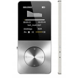 Odtwarzacz MP4 T1 16GB głośnik microSD MP3 srebrny