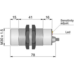 Czujnik pojemnościowy Fi 30 mm SC30SP-CE25 NPN NO+NC