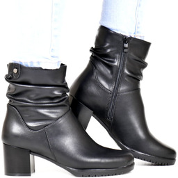 Damskie Botki Skórzane na Obcasie Sergio Leone 25636