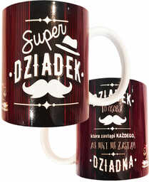 Kubek ceramiczny z wierszykiem Super Dziadek