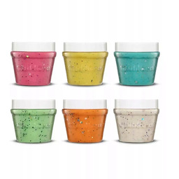 Ciastolina naturalna w słoiczkach brokat