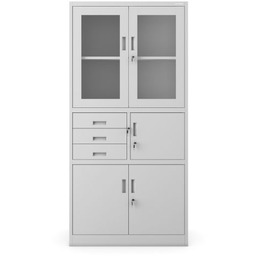 Szafa metalowa Filip z sejfem: szara 90x185