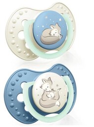 LOVI Smoczek silikonowy dynamiczny 0-3 m Night&Day Boy