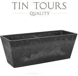 SZARA PROSTOKĄTNA DONICA Z KOMPOZYTU 35x14x13 cm