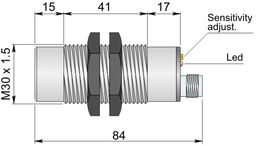 Czujnik pojemnościowy Fi 30 mm SC30SP-CE25 PNP NO+NC