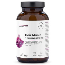 AURA HERBALS Hair Mania + keratyna 20mg, 120kaps.