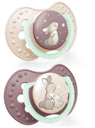 LOVI Smoczek silikonowy dynamiczny 3-6 m Night&Day Girl