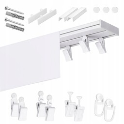 Karnisz Sufitowy Pcv Podwójny Biały 300CM Szyna II