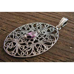 ATHRA - srebrny wisiorek z ametystem