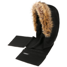 Valentina Merino Hooded Scarf by Gebeana, czarny, One