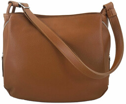 Torebka skórzana worek damska - Brązowe jasne